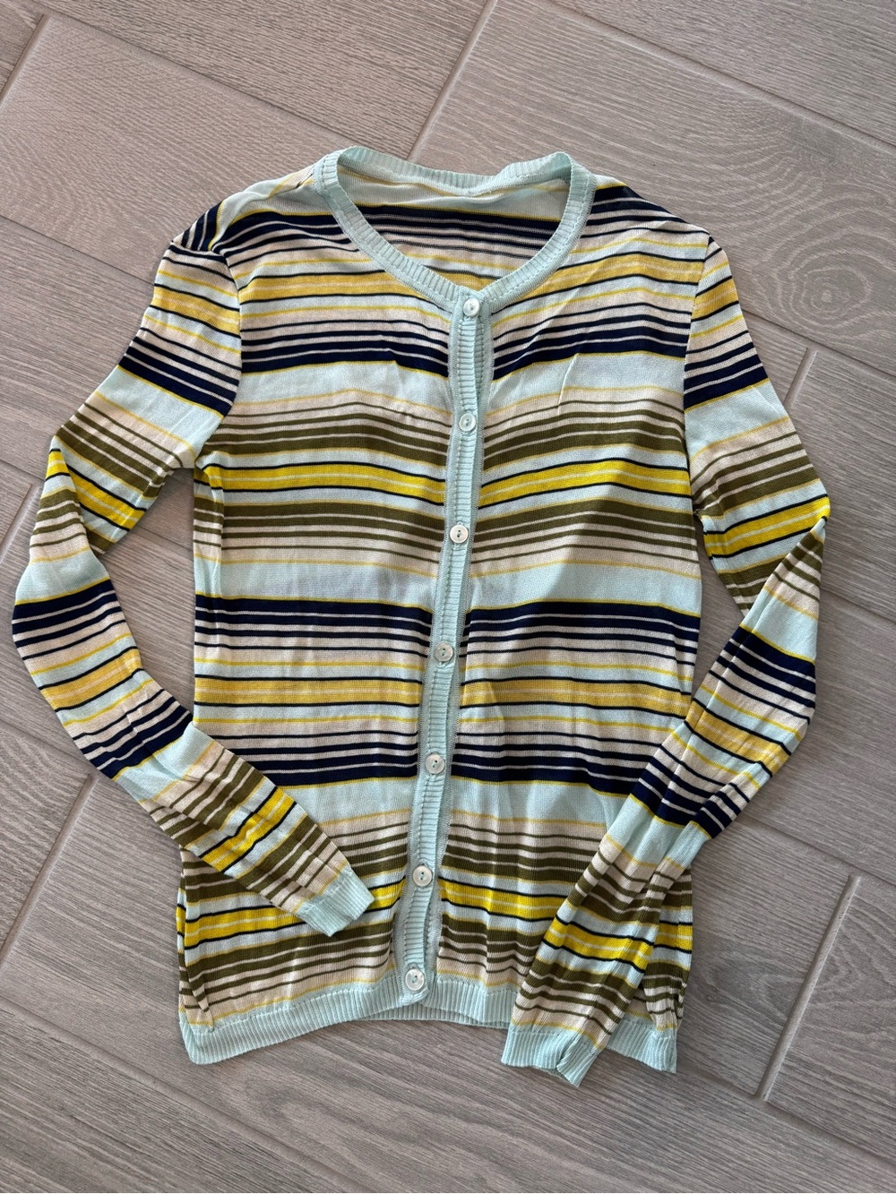 MISSONI Striped Lightweight Knit Cardigan Sweater Size 42 VGUC